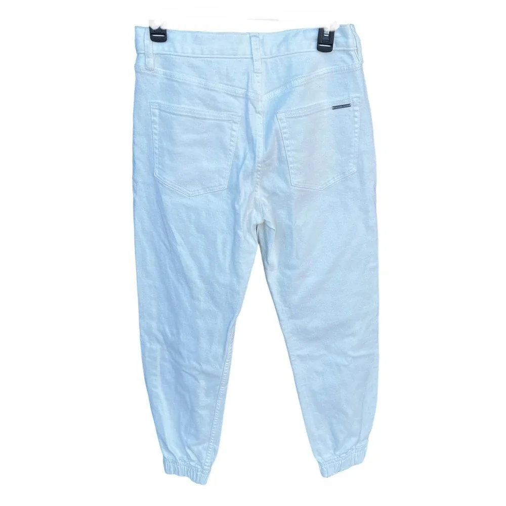 D4 Michael Kors White denim joggers NWT SZ 4